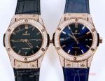 2019 Copy Hublot Classic Fusion Rose Gold Iced Out Watch